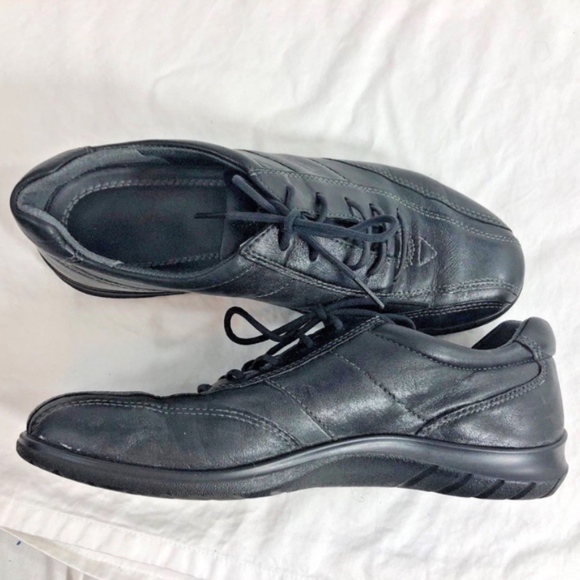 Ecco Sz 39 9 Womens Black Lace Tie Up Shoes Casual